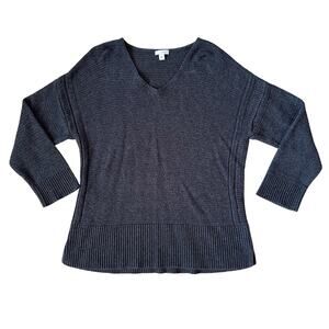 J Jill Pure Jill Sweater Womens Large Cashmere Cotton Viscose Soft Knit V Neck